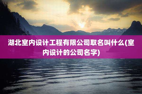 湖北室内设计工程有限公司取名叫什么(室内设计的公司名字)