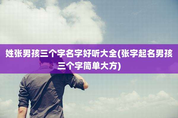 姓张男孩三个字名字好听大全(张字起名男孩三个字简单大方)