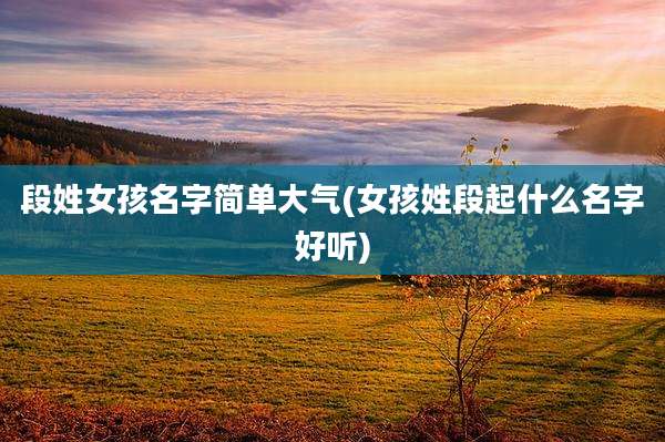 段姓女孩名字简单大气(女孩姓段起什么名字好听)