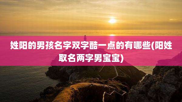 姓阳的男孩名字双字酷一点的有哪些(阳姓取名两字男宝宝)
