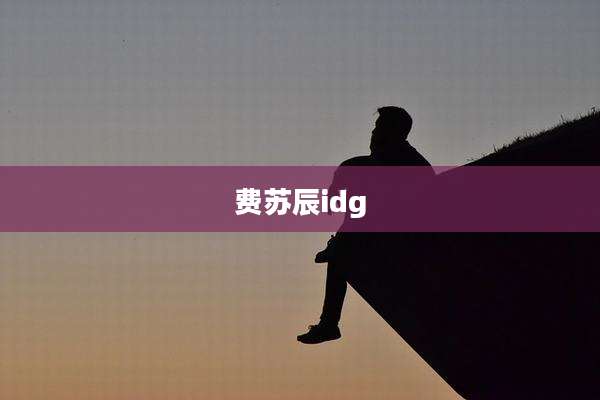 费苏辰idg