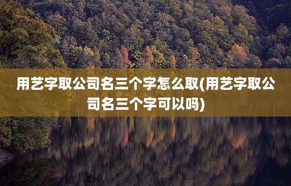 用艺字取公司名三个字怎么取(用艺字取公司名三个字可以吗)
