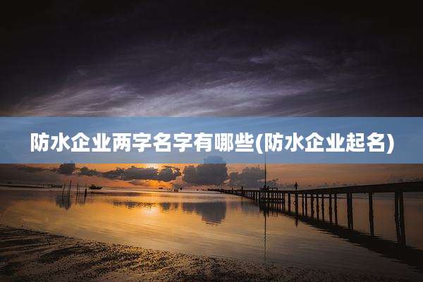 防水企业两字名字有哪些(防水企业起名)