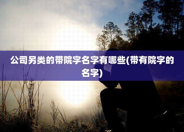 公司另类的带院字名字有哪些(带有院字的名字)