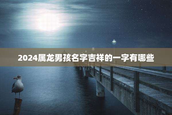 2024属龙男孩名字吉祥的一字有哪些