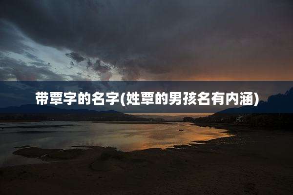 带覃字的名字(姓覃的男孩名有内涵)