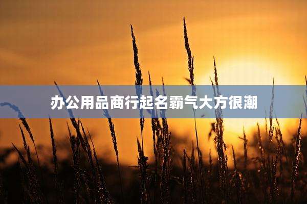 办公用品商行起名霸气大方很潮