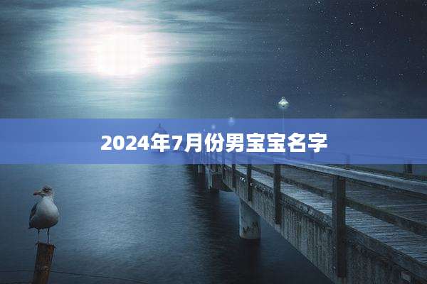 2024年7月份男宝宝名字