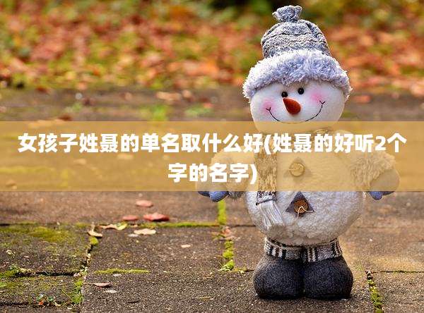女孩子姓聂的单名取什么好(姓聂的好听2个字的名字)