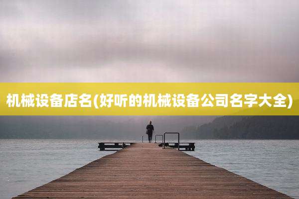 机械设备店名(好听的机械设备公司名字大全)