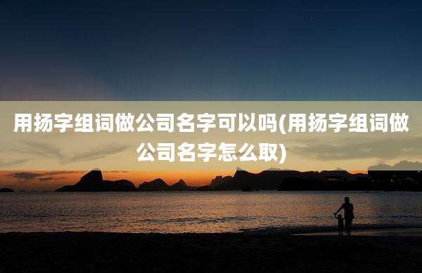 用扬字组词做公司名字可以吗(用扬字组词做公司名字怎么取)
