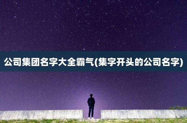 公司集团名字大全霸气(集字开头的公司名字)