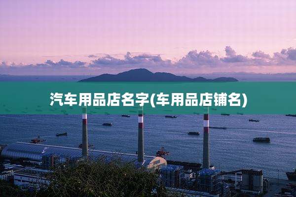 汽车用品店名字(车用品店铺名)