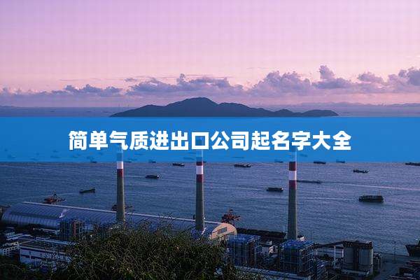 简单气质进出口公司起名字大全