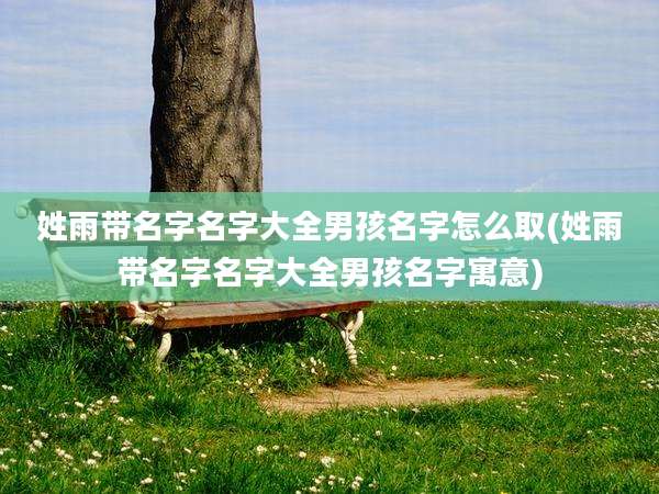 姓雨带名字名字大全男孩名字怎么取(姓雨带名字名字大全男孩名字寓意)
