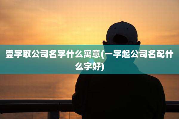 壹字取公司名字什么寓意(一字起公司名配什么字好)