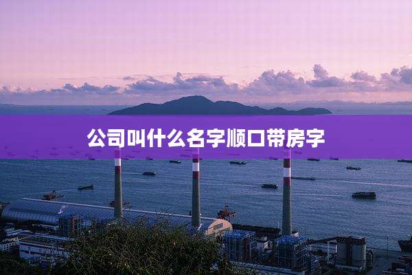公司叫什么名字顺口带房字