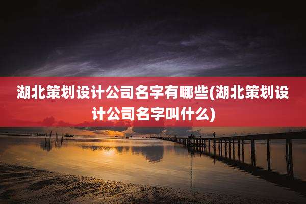 湖北策划设计公司名字有哪些(湖北策划设计公司名字叫什么)