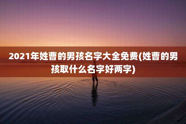 2021年姓曹的男孩名字大全免费(姓曹的男孩取什么名字好两字)