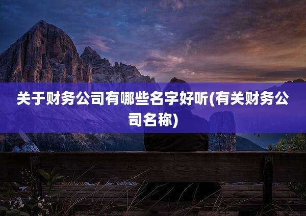 关于财务公司有哪些名字好听(有关财务公司名称)