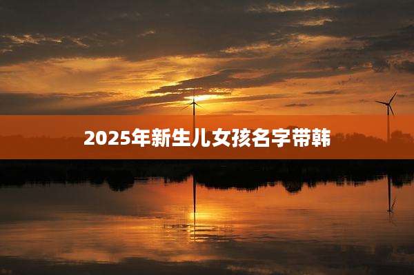 2025年新生儿女孩名字带韩