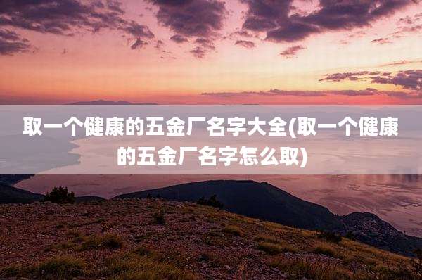 取一个健康的五金厂名字大全(取一个健康的五金厂名字怎么取)