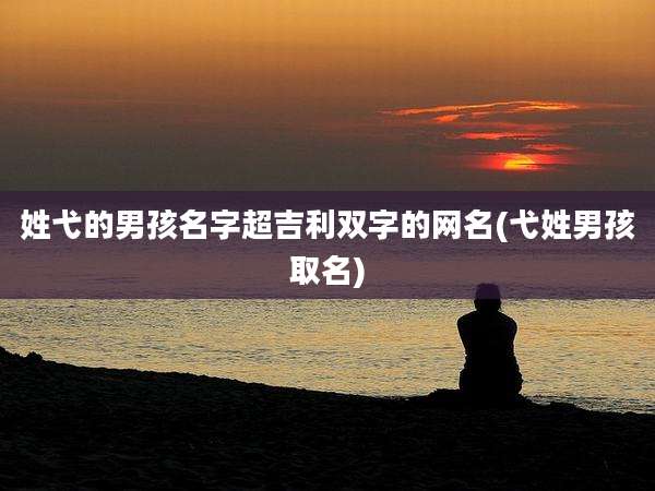 姓弋的男孩名字超吉利双字的网名(弋姓男孩取名)