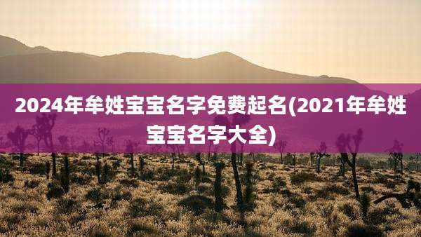 2024年牟姓宝宝名字免费起名(2021年牟姓宝宝名字大全)