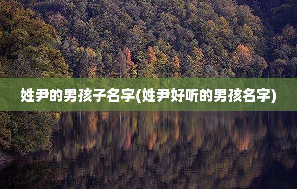 姓尹的男孩子名字(姓尹好听的男孩名字)