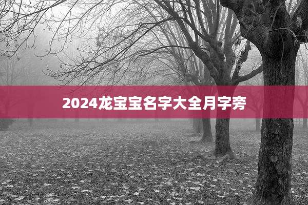 2024龙宝宝名字大全月字旁