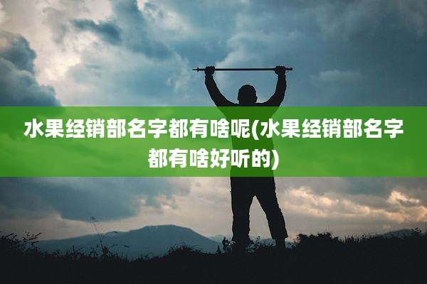 水果经销部名字都有啥呢(水果经销部名字都有啥好听的)