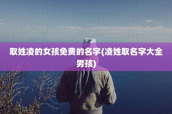 取姓凌的女孩免费的名字(凌姓取名字大全男孩)