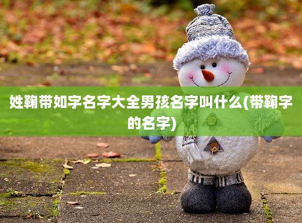 姓鞠带如字名字大全男孩名字叫什么(带鞠字的名字)