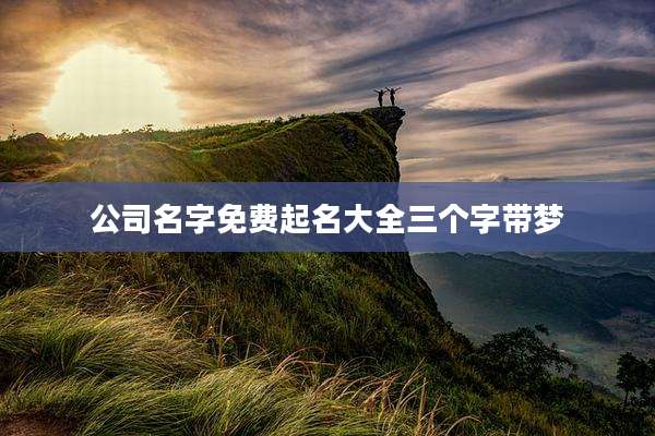 公司名字免费起名大全三个字带梦