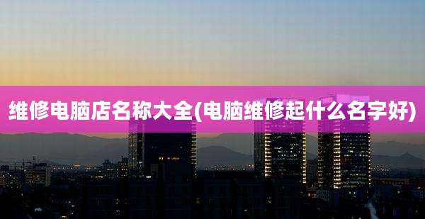 维修电脑店名称大全(电脑维修起什么名字好)