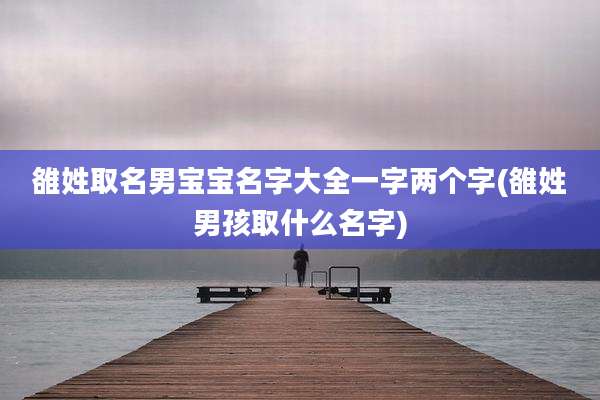 雒姓取名男宝宝名字大全一字两个字(雒姓男孩取什么名字)