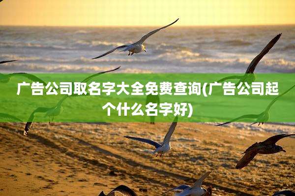 广告公司取名字大全免费查询(广告公司起个什么名字好)