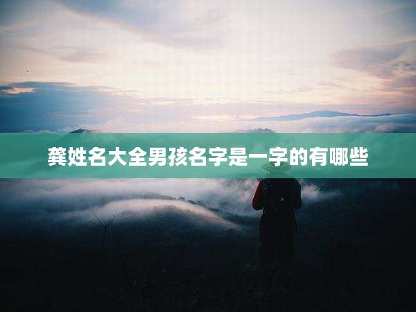 龚姓名大全男孩名字是一字的有哪些