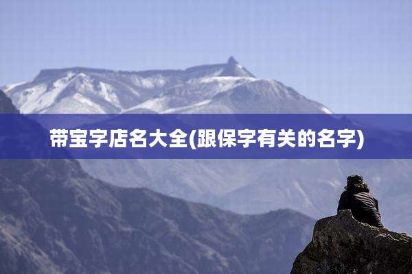 带宝字店名大全(跟保字有关的名字)