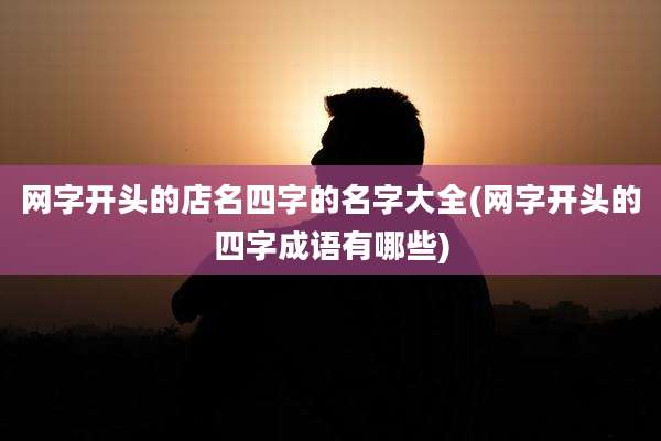 网字开头的店名四字的名字大全(网字开头的四字成语有哪些)