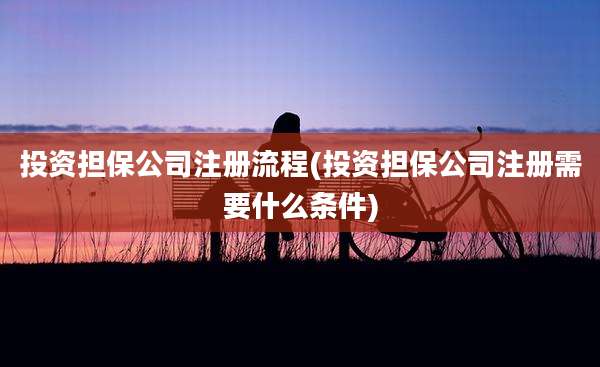 投资担保公司注册流程(投资担保公司注册需要什么条件)
