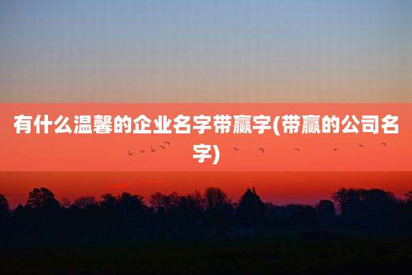 有什么温馨的企业名字带赢字(带赢的公司名字)
