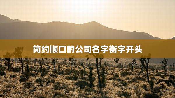 简约顺口的公司名字衡字开头