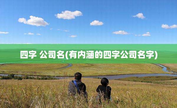 四字 公司名(有内涵的四字公司名字)