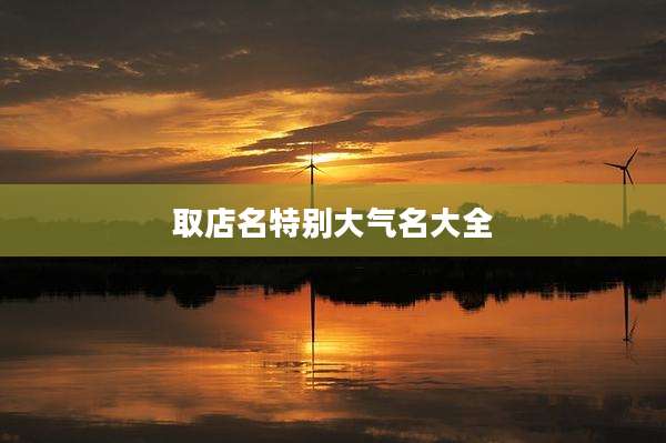 取店名特别大气名大全