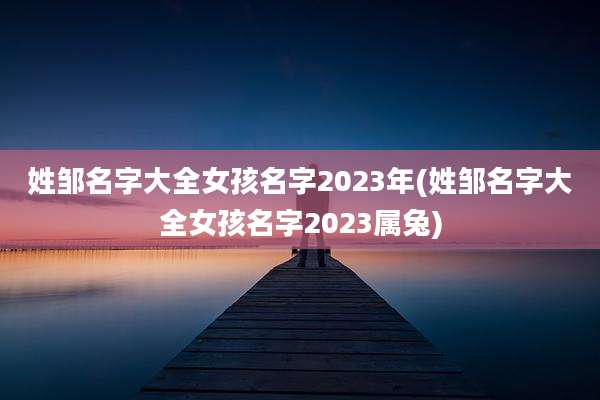 姓邹名字大全女孩名字2023年(姓邹名字大全女孩名字2023属兔)