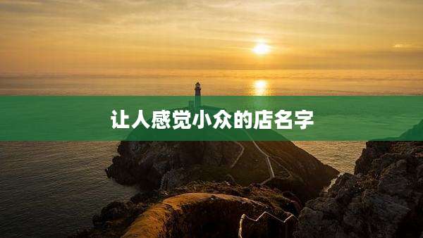 让人感觉小众的店名字