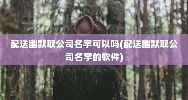 配送幽默取公司名字可以吗(配送幽默取公司名字的软件)