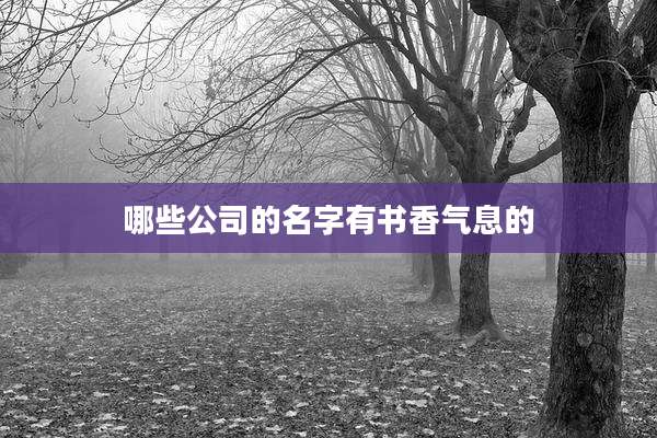 哪些公司的名字有书香气息的
