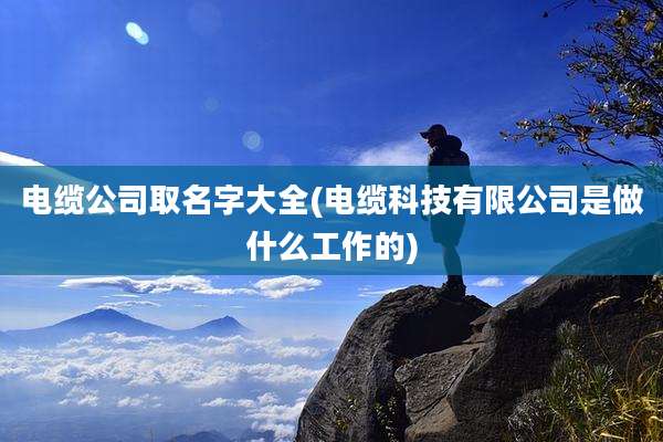 电缆公司取名字大全(电缆科技有限公司是做什么工作的)